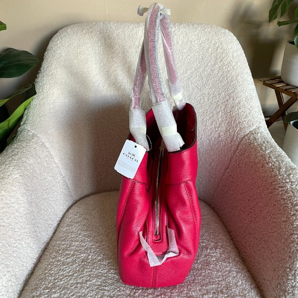 Coach Lexy Shoulder Bag Bright Pink PEBBLE LEATHER NWT - Picture 13 of 14